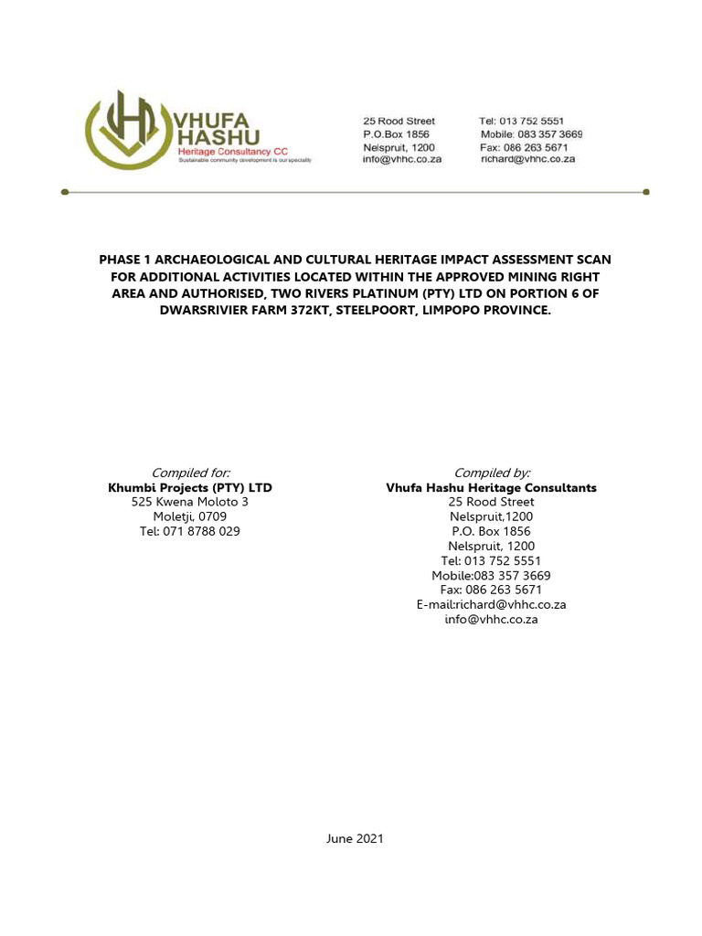 Heritage Impact Assessment for Mining | PDF