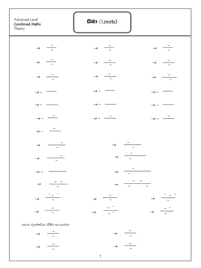 A-Level Limits Theory and Questions | PDF