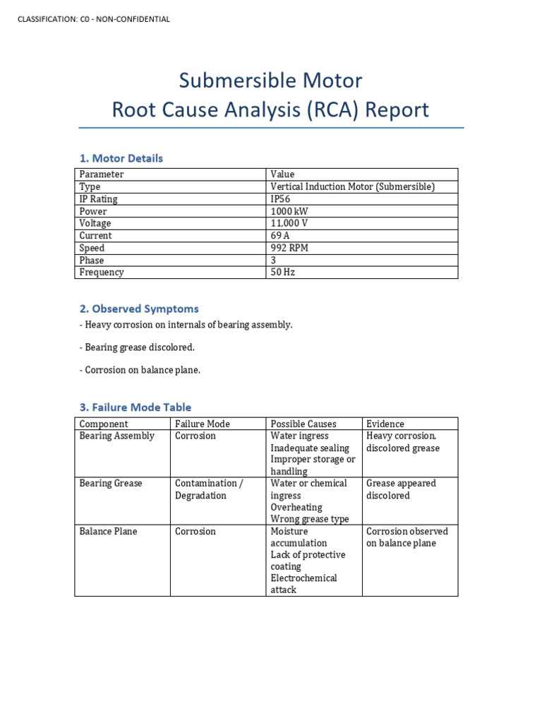 Submersible Motor RCA Report: Corrosion Issues | PDF | Corrosion ...