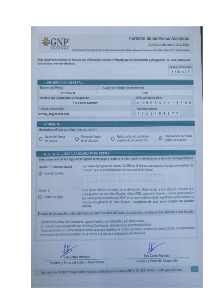 Formato de Servicio Asistido | PDF