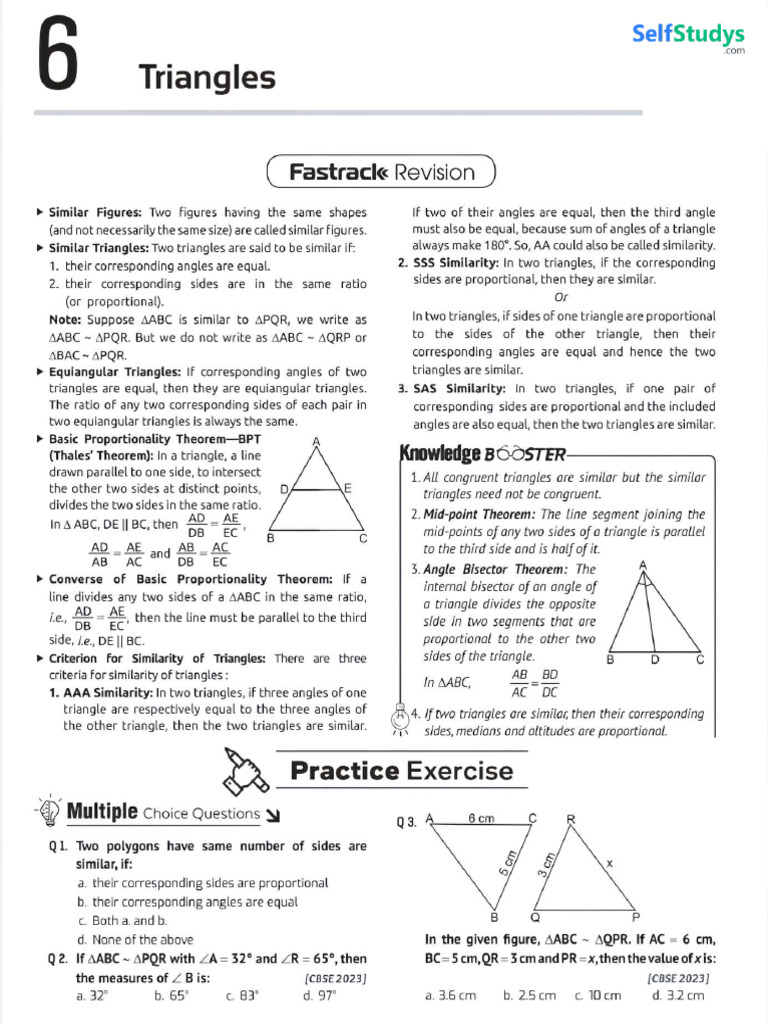 Triangles Important Question CLEANED | PDF