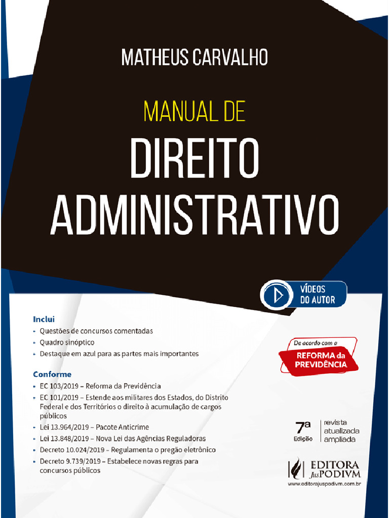 Manual de Direito Administrativo - 7 Edição - Matheus Carvalho - 2020 | PDF