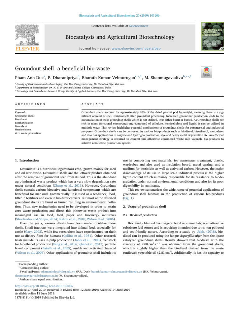 Groundnut Shell: Versatile Bio-Waste Uses | PDF | Ethanol | Biodiesel