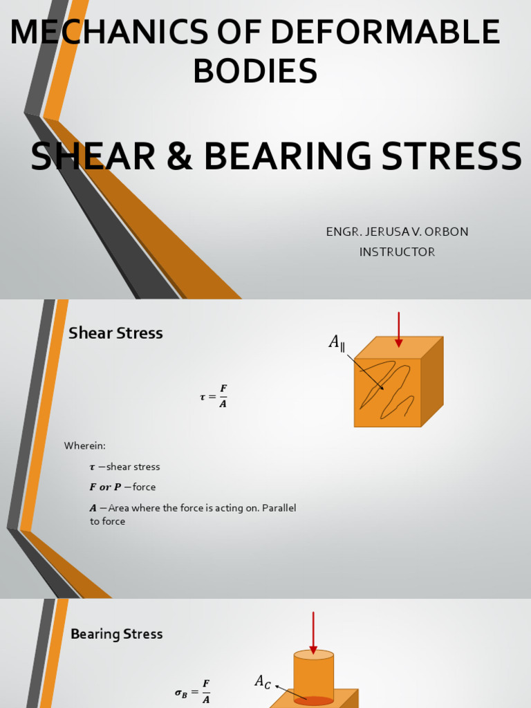 Bearing Stress in Structural Mechanics | PDF | Stress (Mechanics ...