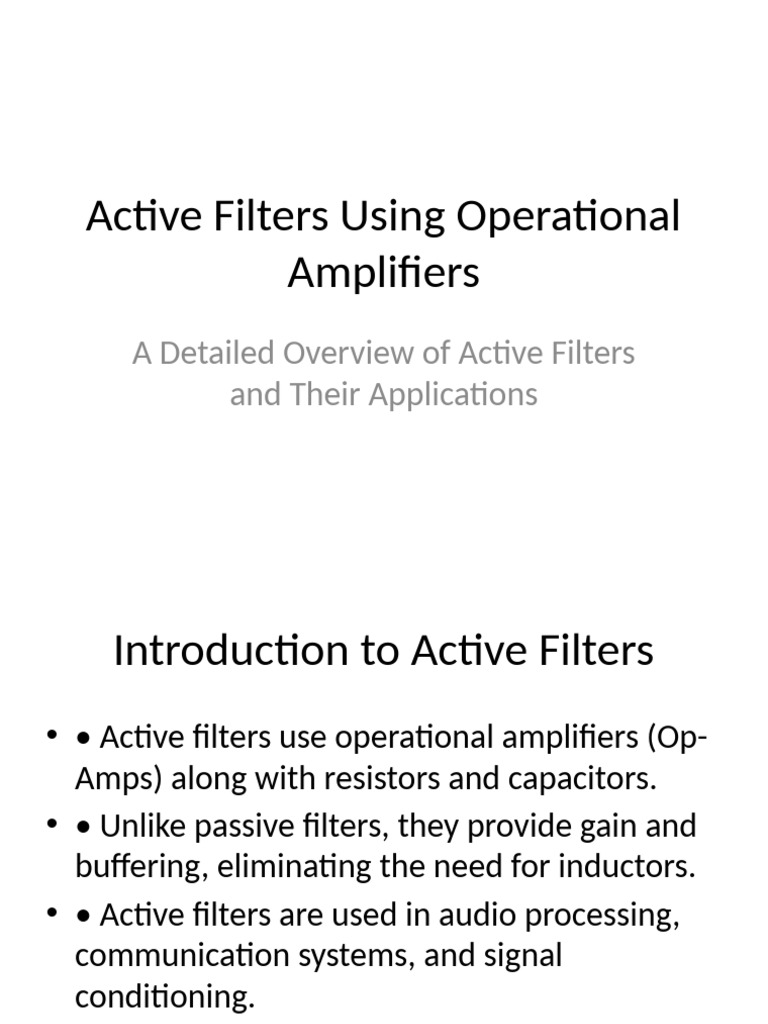 Active Filters Using OpAmp | PDF | Electronic Filter | Low Pass Filter