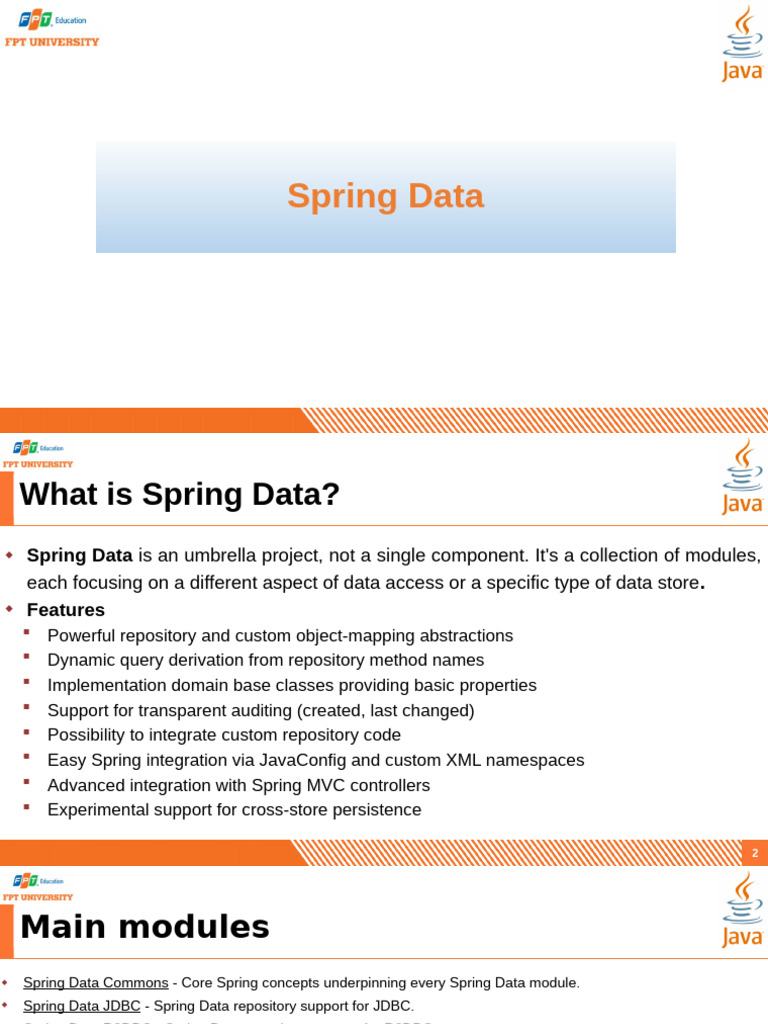 Overview of Spring Data JPA Features | PDF | Spring Framework | Method ...