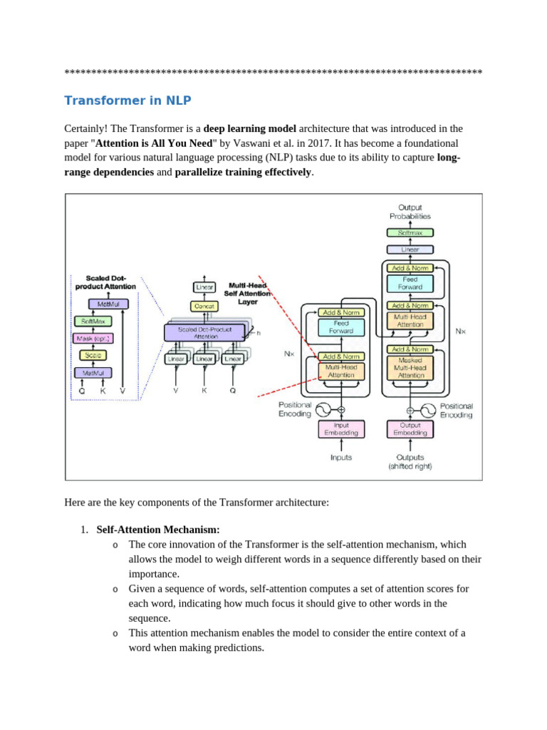 Transformer Architecture in NLP | PDF | Applied Mathematics | Algorithms