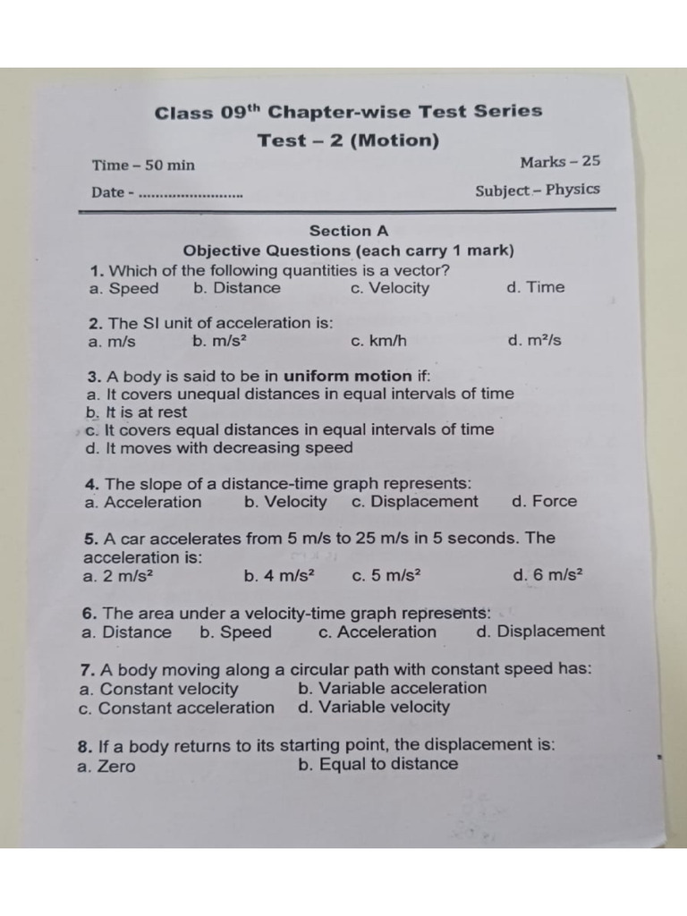 Physics CH 1 Motion. | PDF