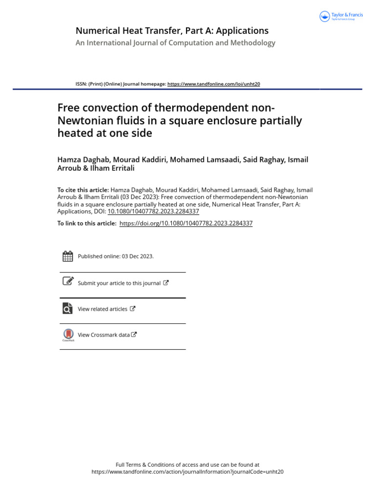 Free Convection of Thermodependent Non-Newtonian Fluids in A Square ...