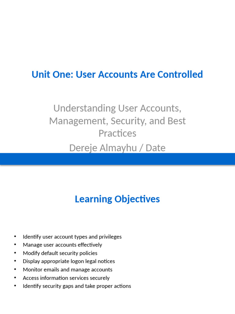 User Account Management and Security Best Practices | PDF | Group ...