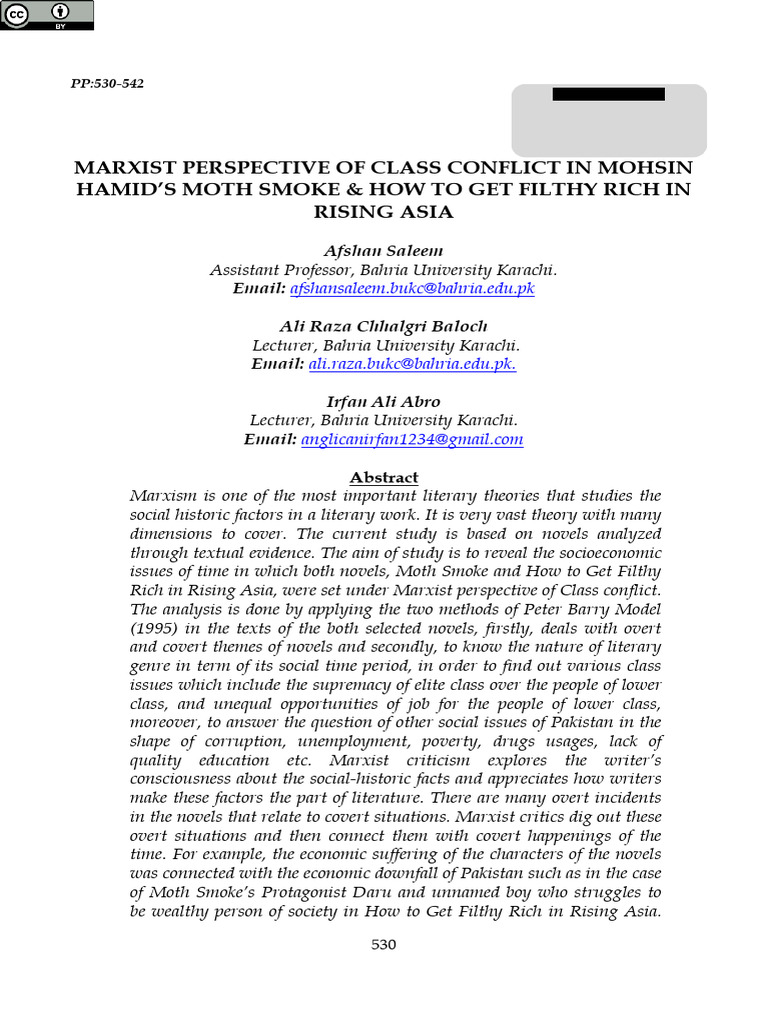 Class Conflict in Hamid's Novels | PDF | Marxism | Class Conflict