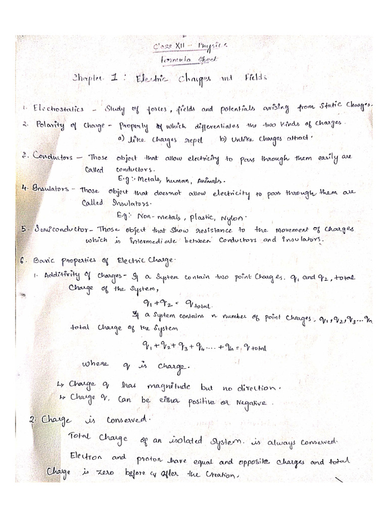 Chapter 1 - Electric Charges and Fields | PDF