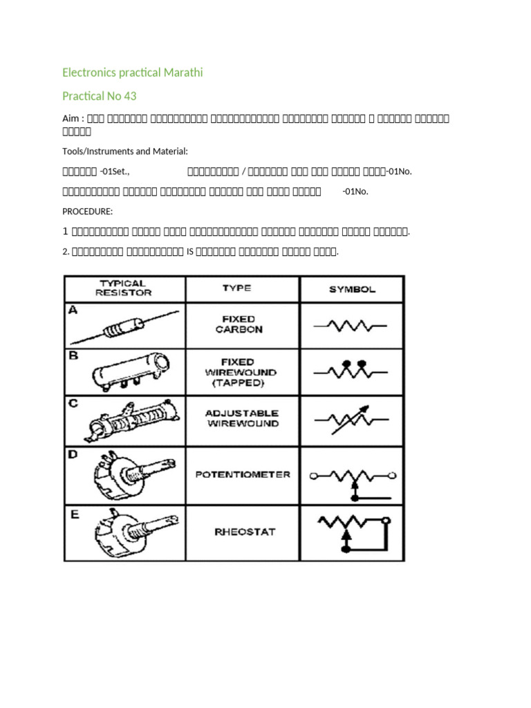 Electronics Practical Marathi (1) - 1 | PDF