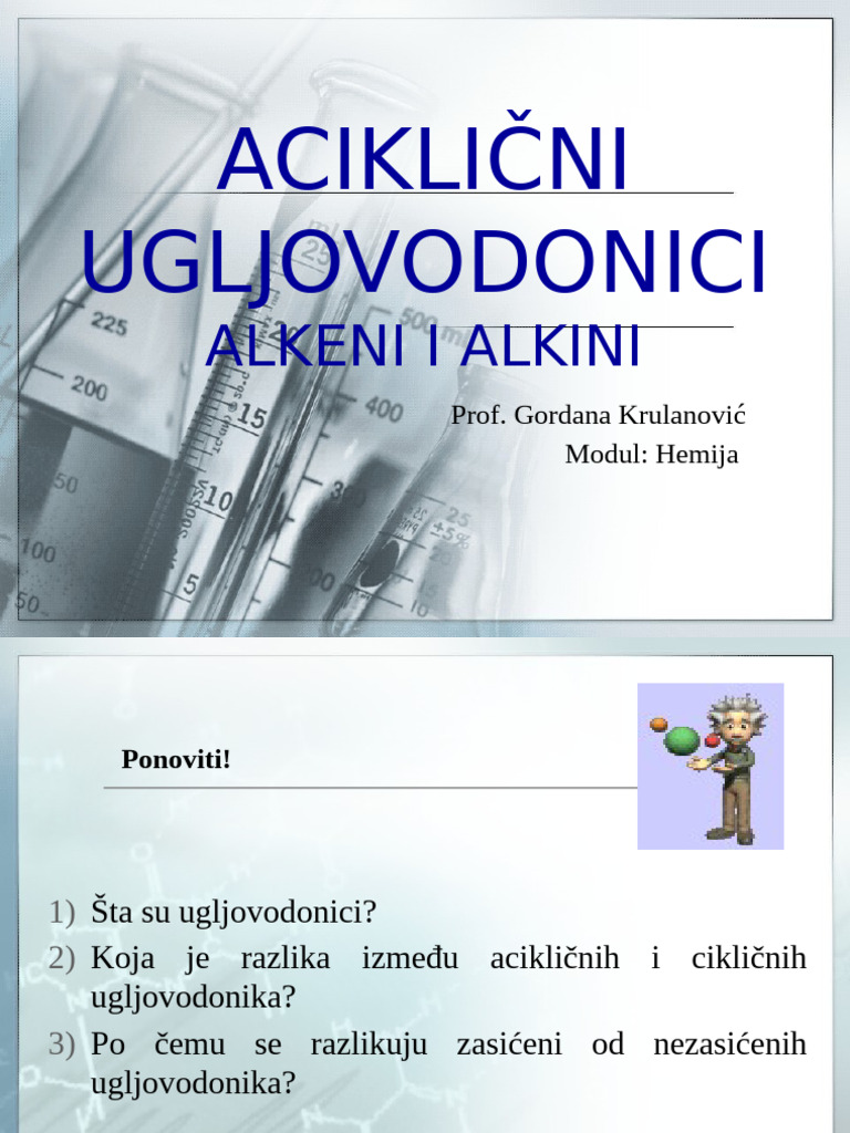 Aciklični Ugljovodonici-ALKENI I ALKINI | PDF