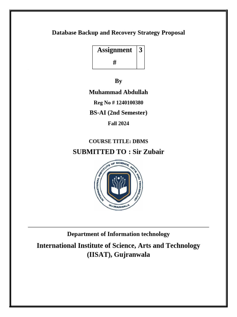 University Database Backup Strategy | PDF | Databases | Backup