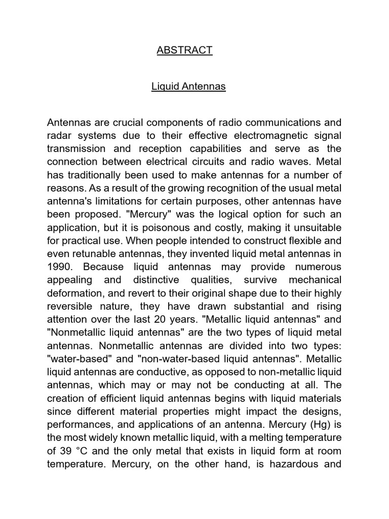 Liquid Metal Antennas Overview | PDF
