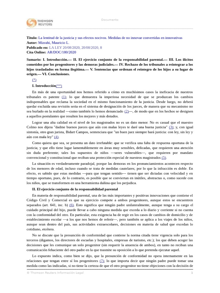 Mizrahi - La Lentitud de La Justicia | PDF | Mandato | Juez