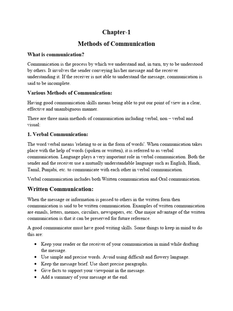 Overview of Communication Methods | PDF | Nonverbal Communication ...