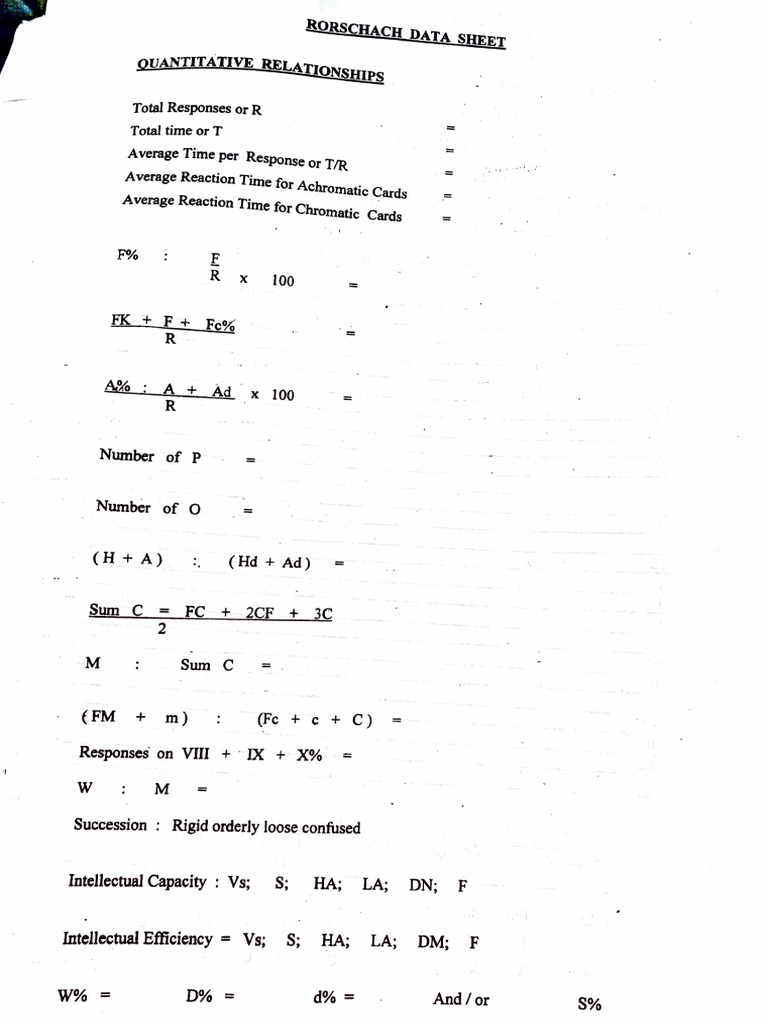 Psychogram Sheet | PDF