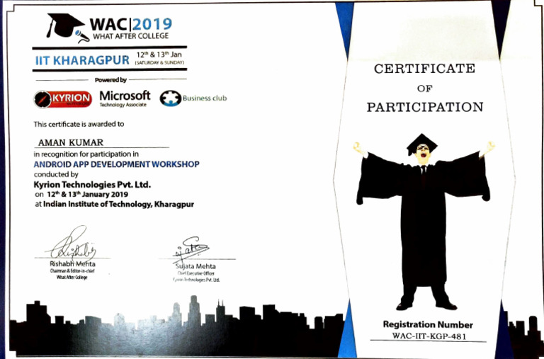 Certificate of Participation in Android Workshop | PDF