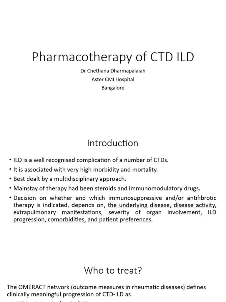 CTD ILD Pharmacotherapy Overview | PDF | Drugs | Health Care