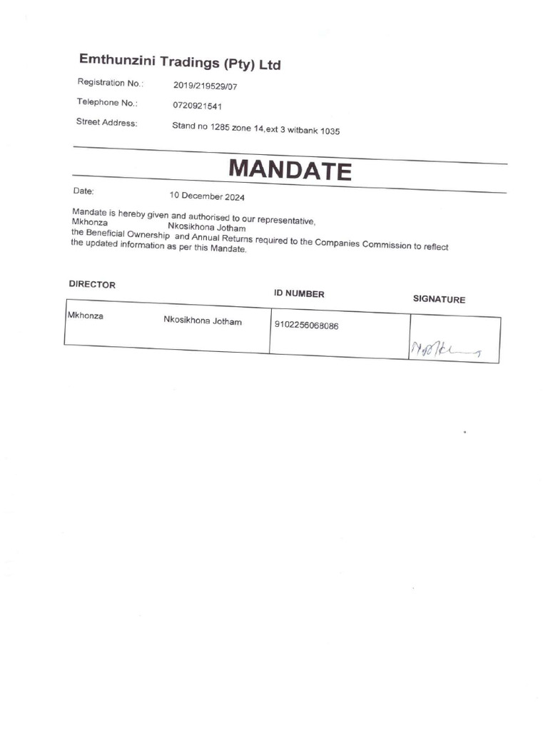 Mandate | PDF