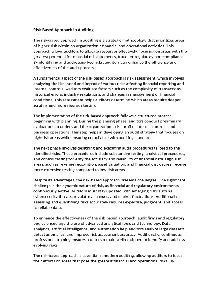 Risk-Based Auditing Methodology | PDF | Audit | Risk