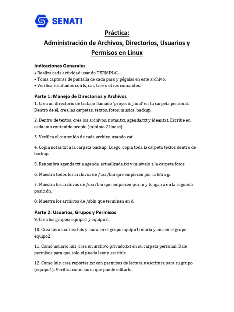 Administración de Archivos y Permisos en Linux | PDF | Archivo de ...