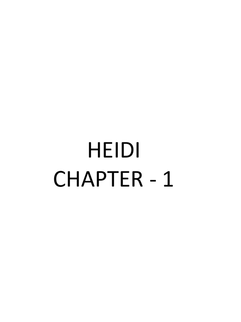 Heidi Chapter 1-4 Q&A Guide | PDF | Heidi
