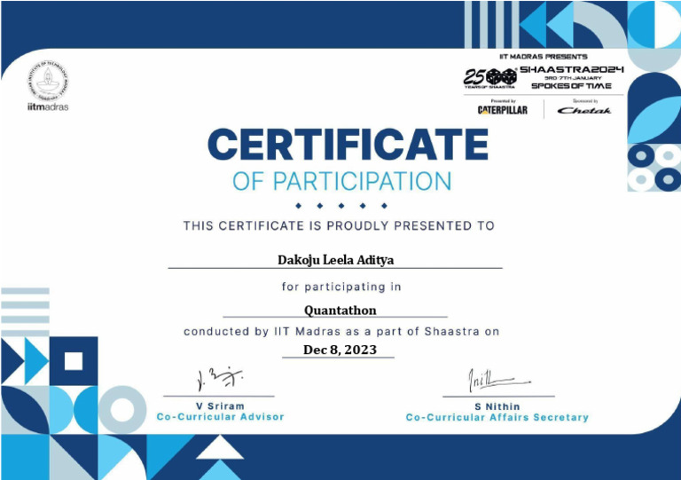 Participation in Quantathon | PDF