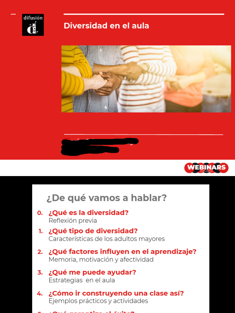 Webinar - Diversidad en El Aula - Diapositivas | PDF | Aprendizaje ...