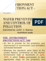 The Environment (Protection) Act - 1986) Water Prevention and Control of Pollution