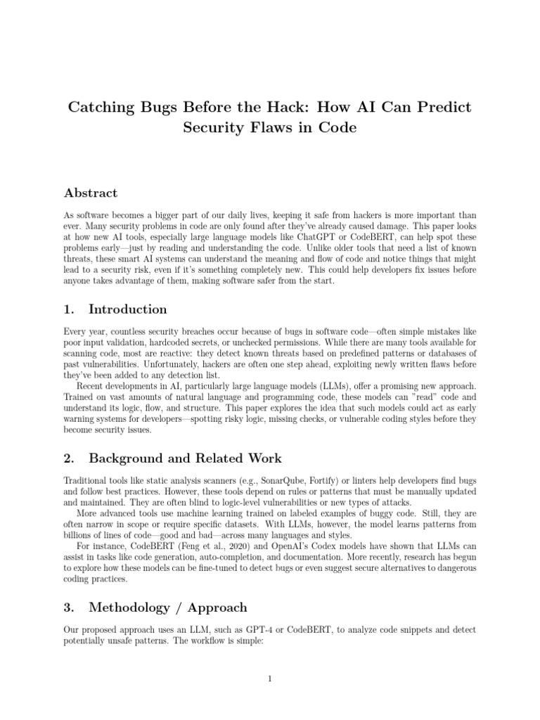 AI for Early Security Flaw Detection | PDF | Software Bug | Artificial ...