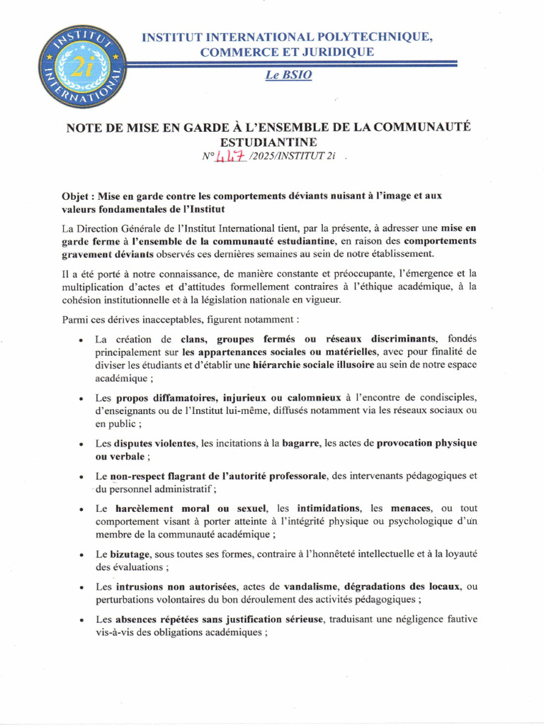 Mise en Garde | PDF