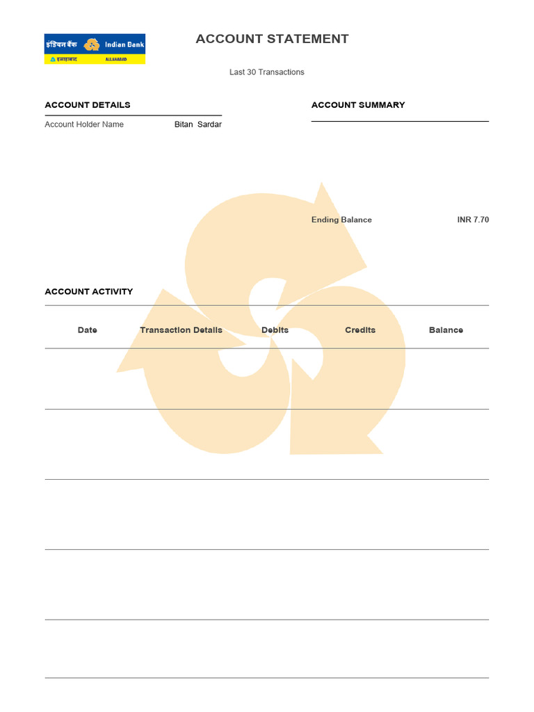 Account Statement Summary | PDF | Debits And Credits | Money