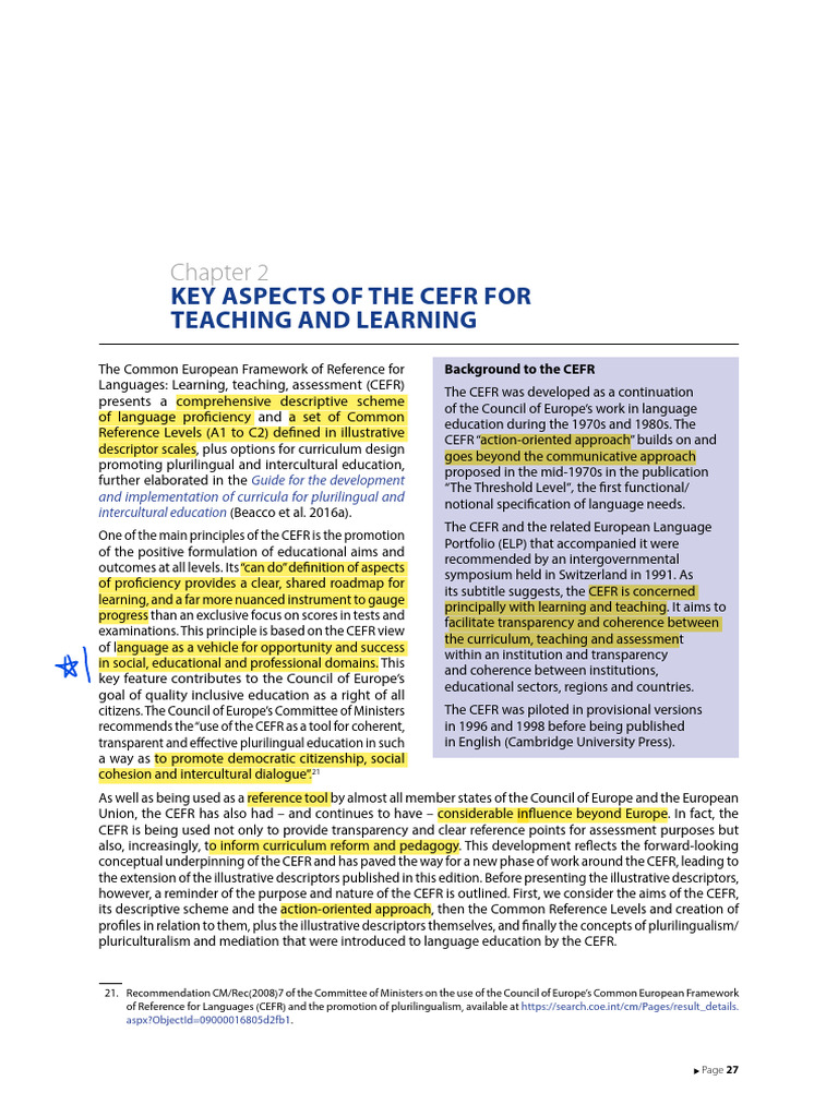 CEFR Companion Volume Overview | PDF | Cognition | Linguistics