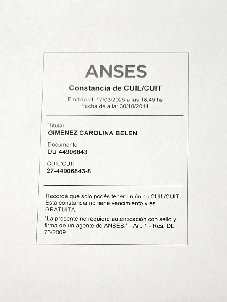 Constancia de Cuil | PDF