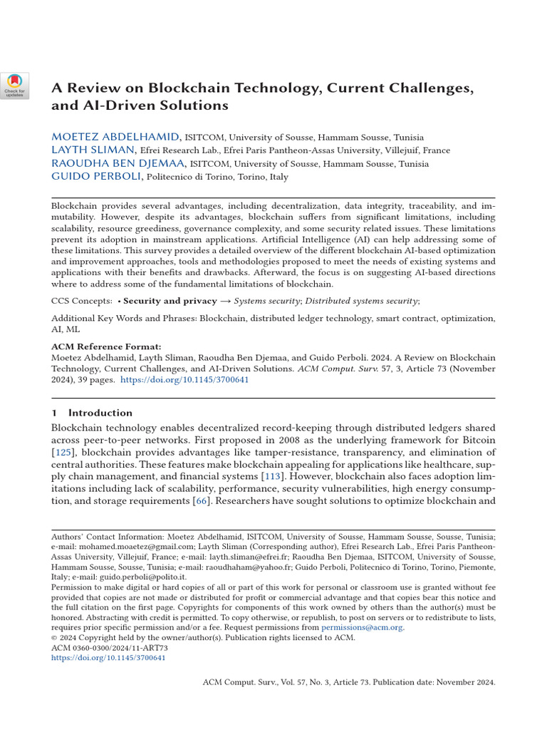 A Review On Blockchain Technology, Current Challenges, and AI-Driven ...