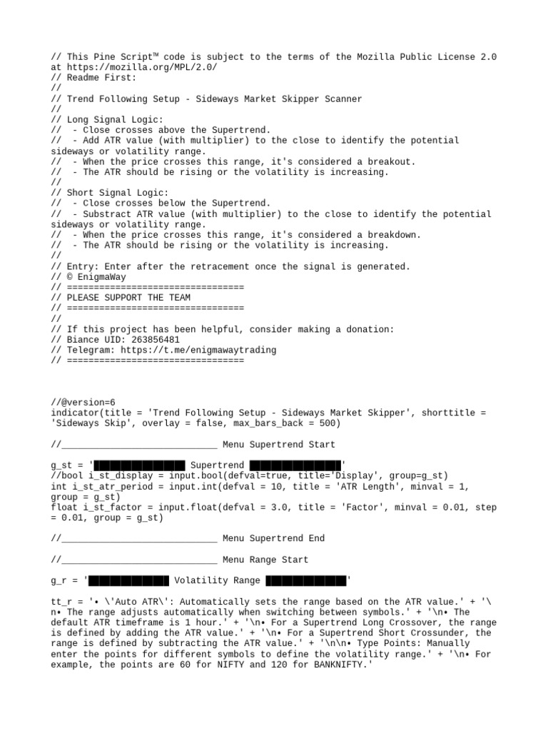 Trend Following Setup - Sideways Market Skipper | PDF | Computer ...