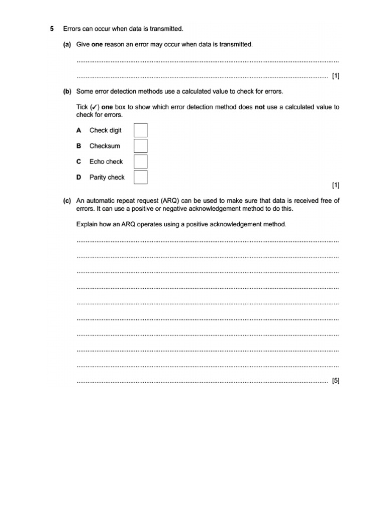 Encryption and Error Detection Questions | PDF