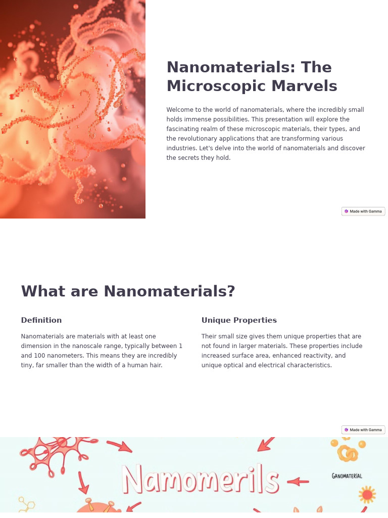 Exploring Nanomaterials and Their Applications | PDF | Nanomaterials ...
