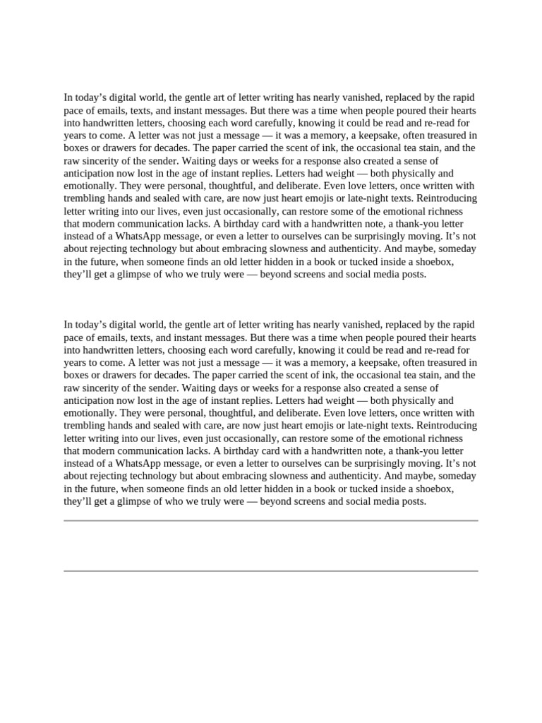 Forgotten Art of Letter Writing | PDF | Communication