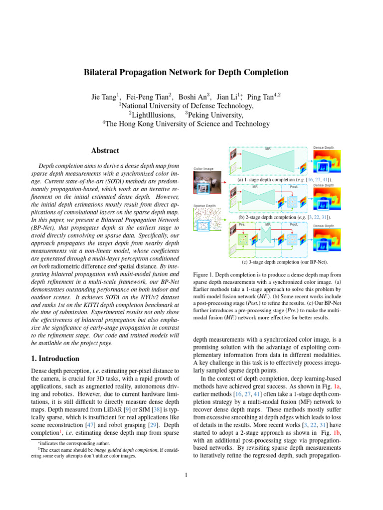 Bilateral Propagation Network for Depth Completion | PDF | Image ...