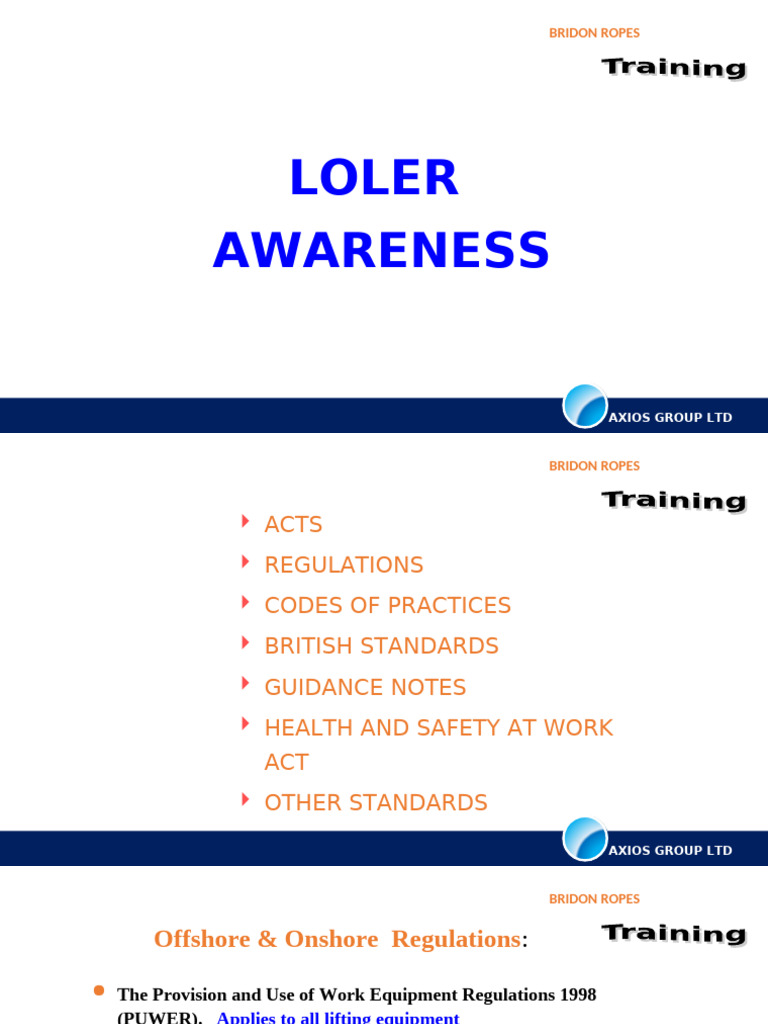 LOLER & PUWER Compliance Overview | PDF | Safety