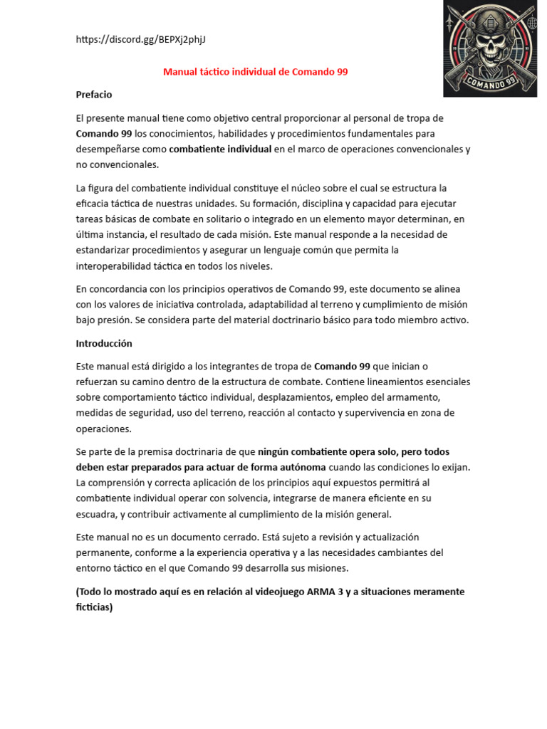 Manual Tactico Individual C99 | PDF | Camuflaje | Guerra de trincheras