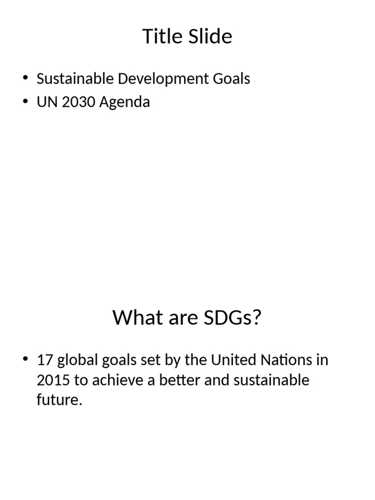 Sustainable Development Goals UN2030 | PDF