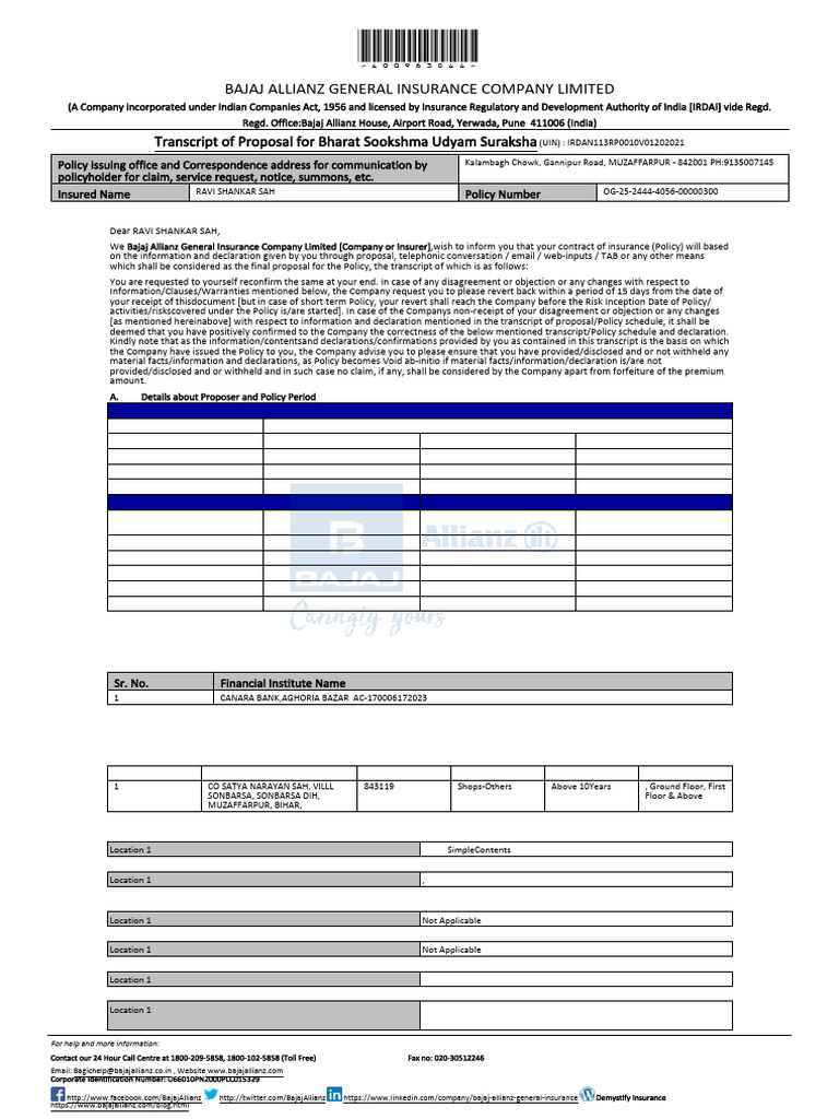 Og 25 2444 4056 00000300 | PDF | Insurance | Indemnity
