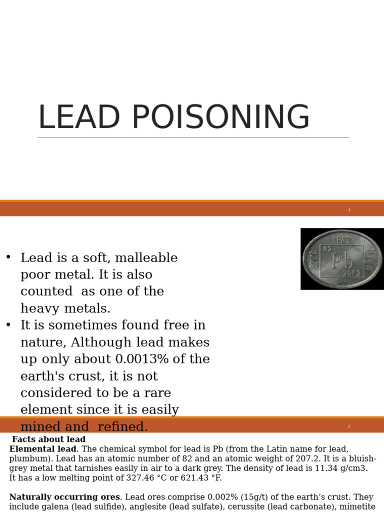 Signs and Symptoms of Lead Poisoning | PDF | Lead | Medical Specialties
