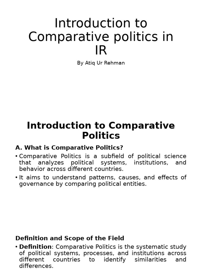 MSSD in Comparative Politics Explained | PDF | International Relations ...