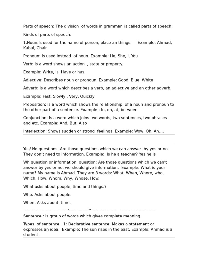 Understanding Parts of Speech and Tenses | PDF | Part Of Speech | Adverb